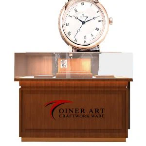 Brunt trä faner horisontella Showcase