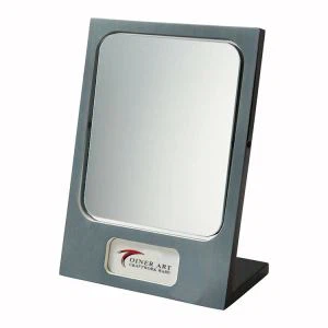 Grå och Svart Glansig Spegel Spegel