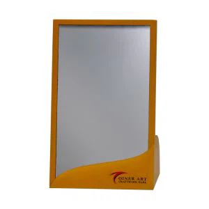 Glänsande Orange Trä Spegel