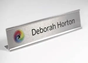 Silver Metall Namnskylt